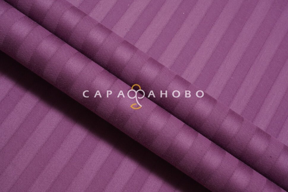 Ткань Страйп-Сатин 240 см рис. 35001 Баклажан (полоса 1х1)