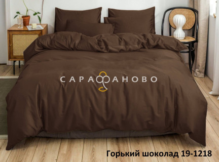 Ткань Полисатин (микрофибра) однотонный 220 см 80 гр диз 19-1218 Горький шоколад