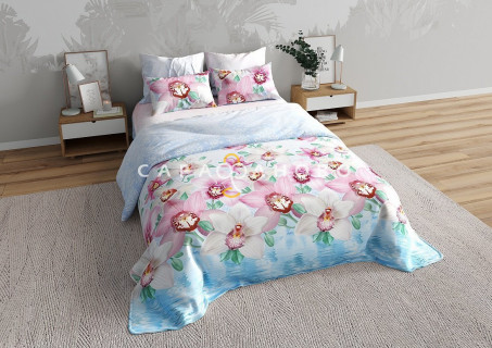 Ткань Перкаль 220 см рис. Орхидеи 3D (компаньон)