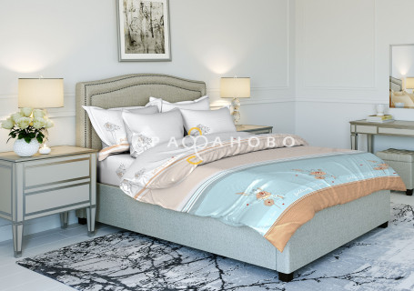 Ткань Бязь 220 см рис. 9659-1 "Цветочек влюбился"