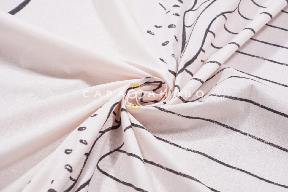 Ткань Перкаль 150 см рис 13436 вид 1 Поцелуйчик