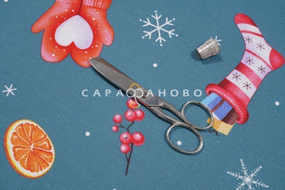 Ткань Рогожка 150 см рис. 660541 Колядки