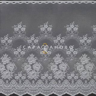 Ткань Тюль жаккардовый 150 см диз Белые цветы S66/150w