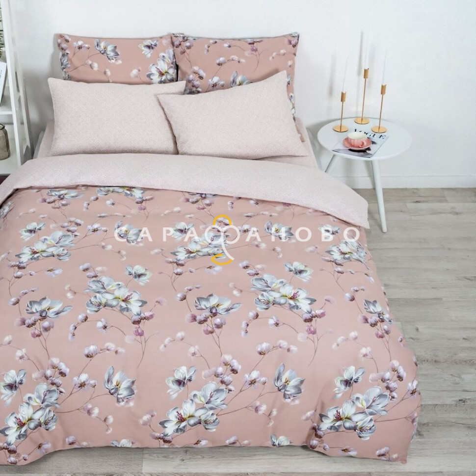 Ткань Бязь 220 см 120 гр рис Магнолия 13273-1 (ОСН)