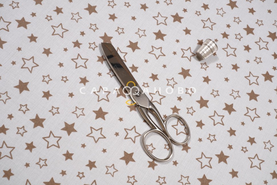 Ткань Перкаль Premium 150 см рис. 8060/34 Звездное небо (кофе)