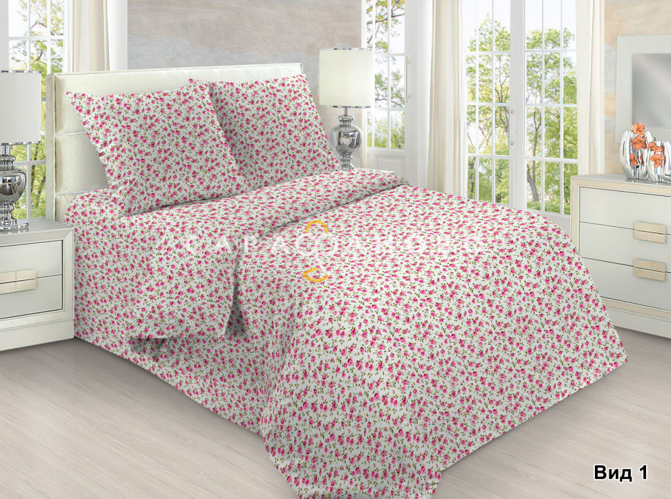 Ткань бязь 150 см детский 120 гр рис 1723/1 розовый