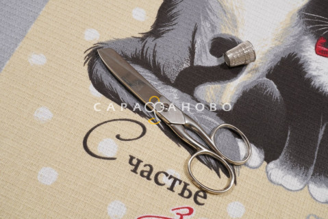 Ткань Вафельное полотно 150 см рис. 3113-1 Пушистое счастье
