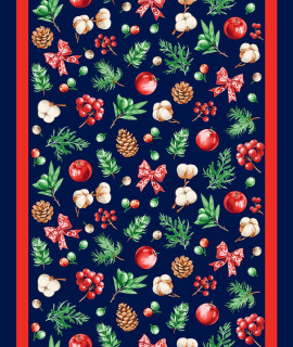 Ткань Полотно вафельное 50 см набивное арт 60 "Тейково" рис 29405 вид 2 "Зимнее чудо"