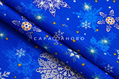 Ткань Полотно вафельное 150 см "Снежинки" рис 35033 вид 3