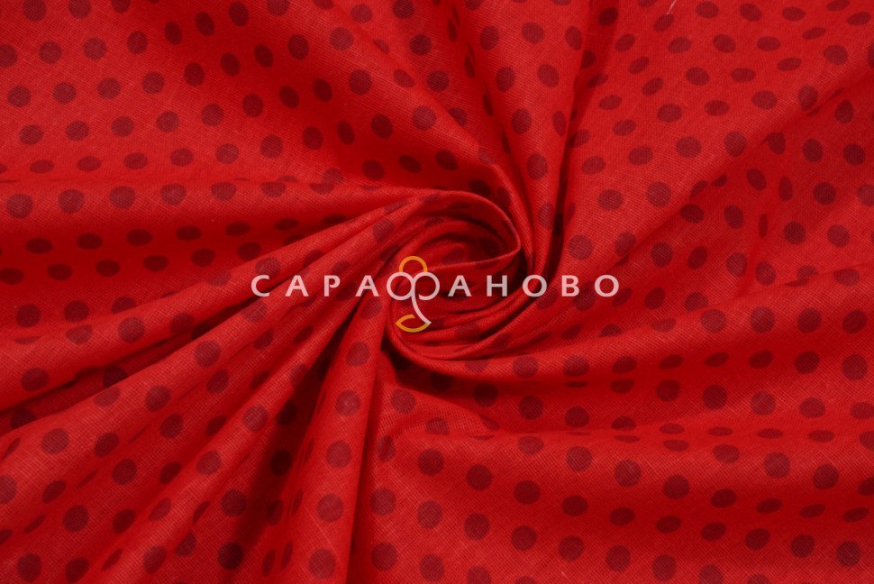 Ткань Бязь дублированная 150 см 10135 вид 5 (вишневый горох)