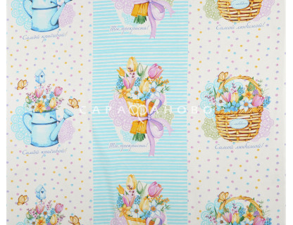 Ткань Рогожка 150 см 145 гр рис Любимая женщина вид 1
