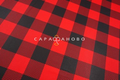 Ткань Перкаль 150 см "Red&amp;Black" рис 13109 вид 1