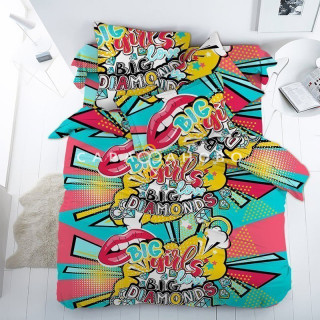 Ткань Перкаль 150 см "Pop Art" рис 16089 вид 1