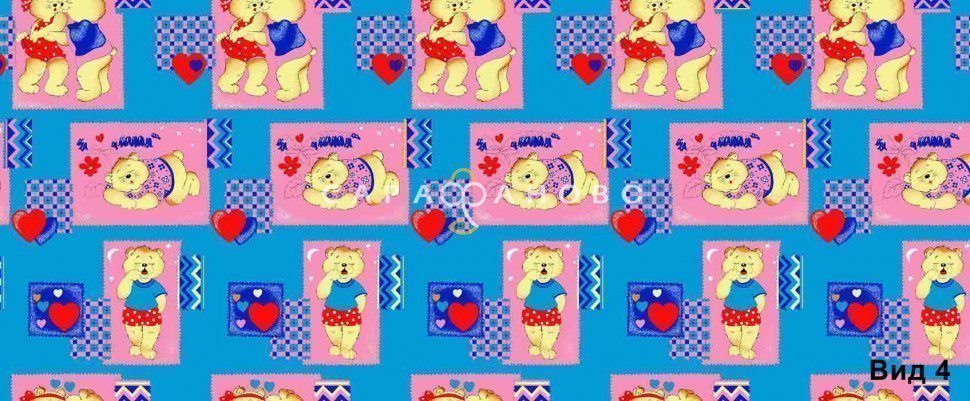 Ткань бязь 150 см детская 100 гр/м2 рис 616 вид 4