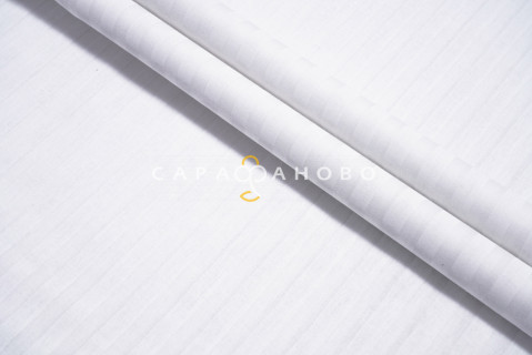 Ткань Поплин-страйп 220 см рис. 12245/1 Белый(1х1 см)