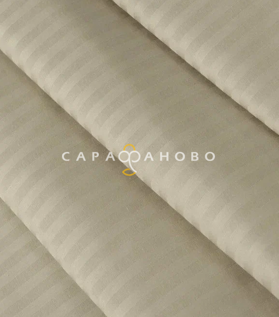 Ткань Полисатин (микрофибра) 220 см страйп 1х1 90 гр диз. (12-0304) сливочно-молочный