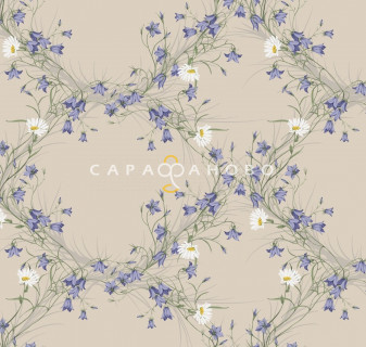Ткань Полулён п/варёный 150 см. рис КОЛОКОЛЬЧИКИ вид 1