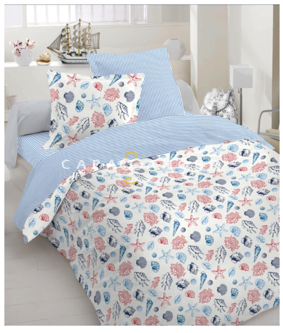 Ткань Бязь 150 см. Ракушки рис. 8123/1