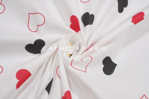 Ткань Перкаль 220 см 115 гр рис Love is вид 1 (основа)