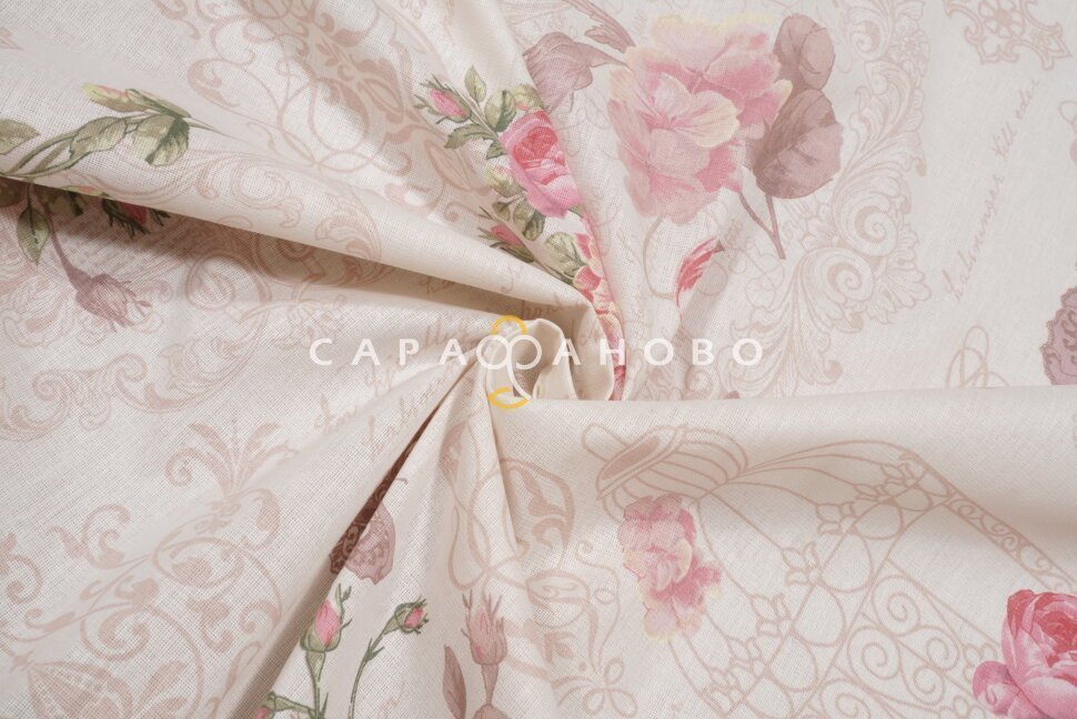 Ткань Бязь 220 см рис. 11595-1 Шебби-Шик (основа)