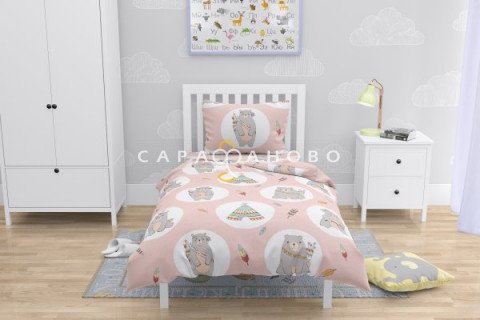 Ткань Бязь 150 см 120 гр рис 9994-1 Мишки