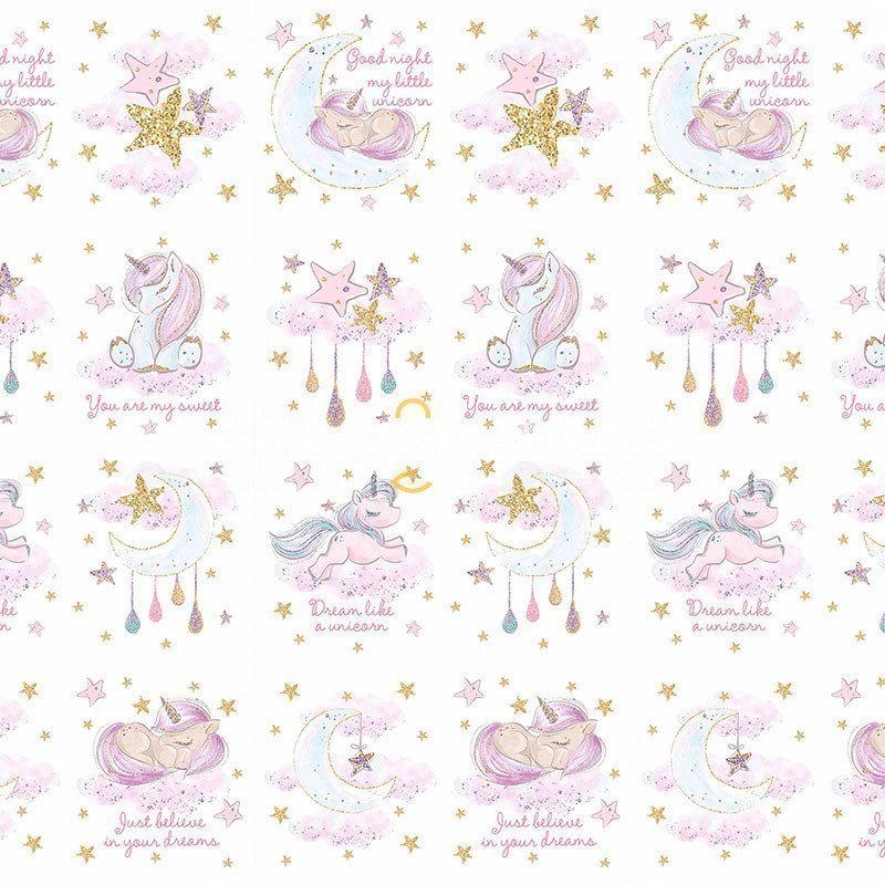 Ткань Перкаль 150 см Unicorns Модель 3 Панели для подушек рис 13251 вид 1