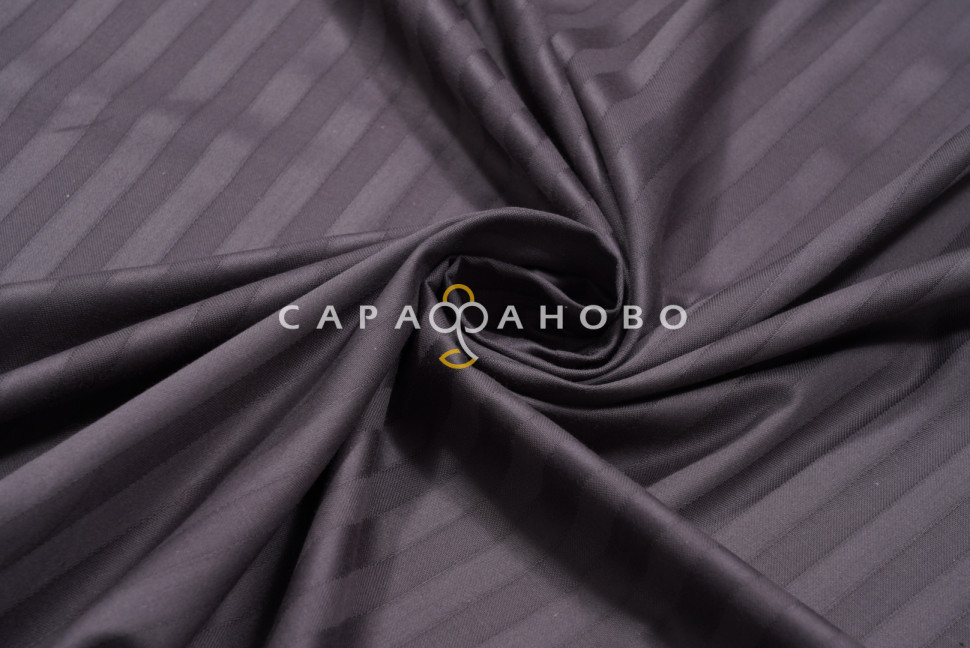 Ткань Страйп-Сатин 240 см рис. 39001 Графит (полоса 1х1)