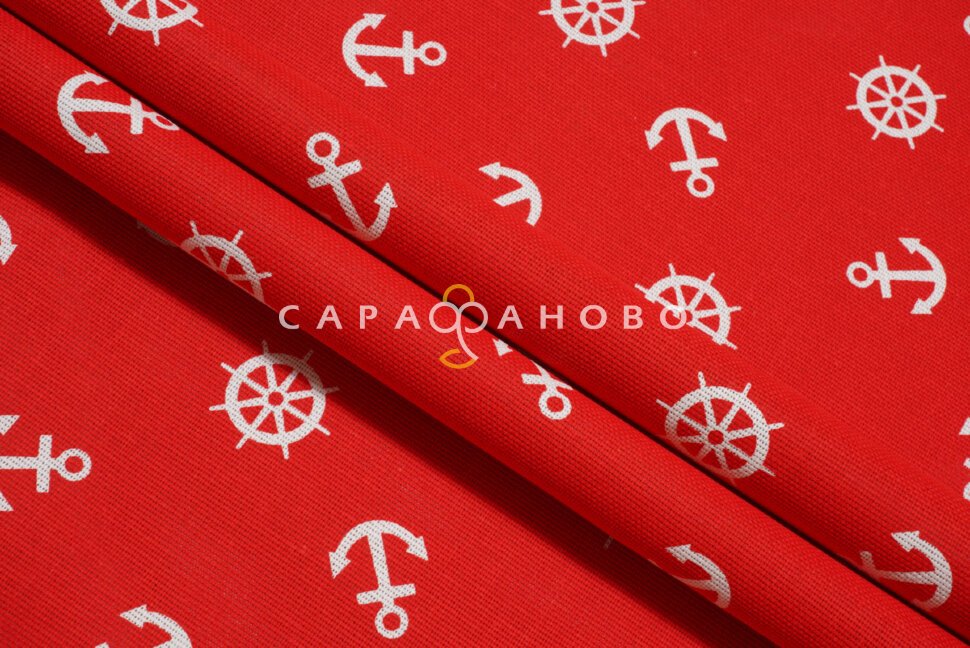Ткань Рогожка 150 см 150 гр рис №639-2 Якоря