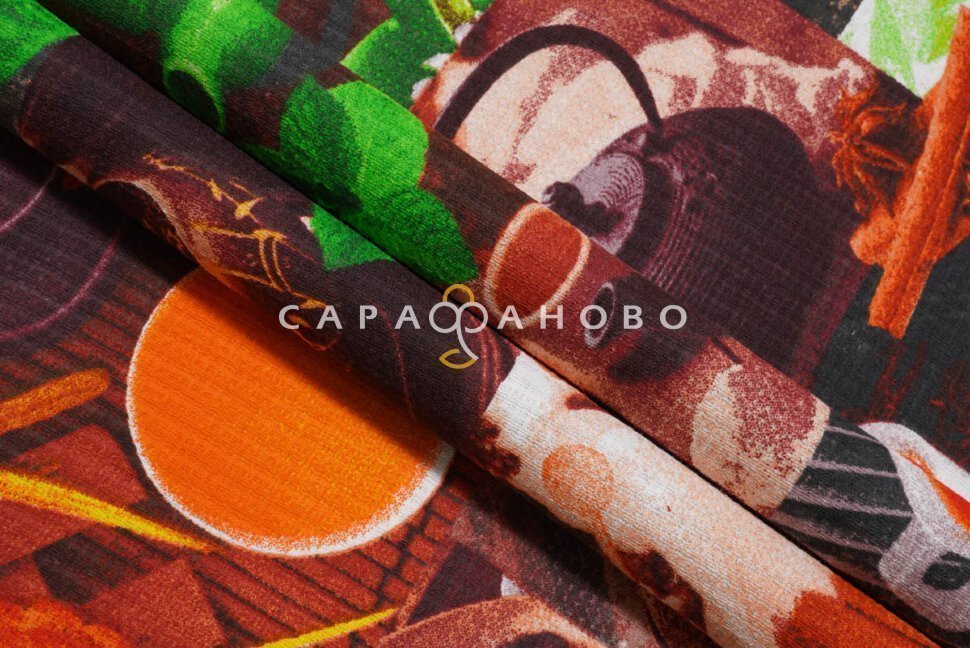 Ткань Полотно вафельное 50 см рис 5606 вид 1 Чайная церемония