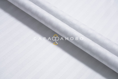 Ткань Сатин Страйп полоса 1х1 240 см 140 гр Белый